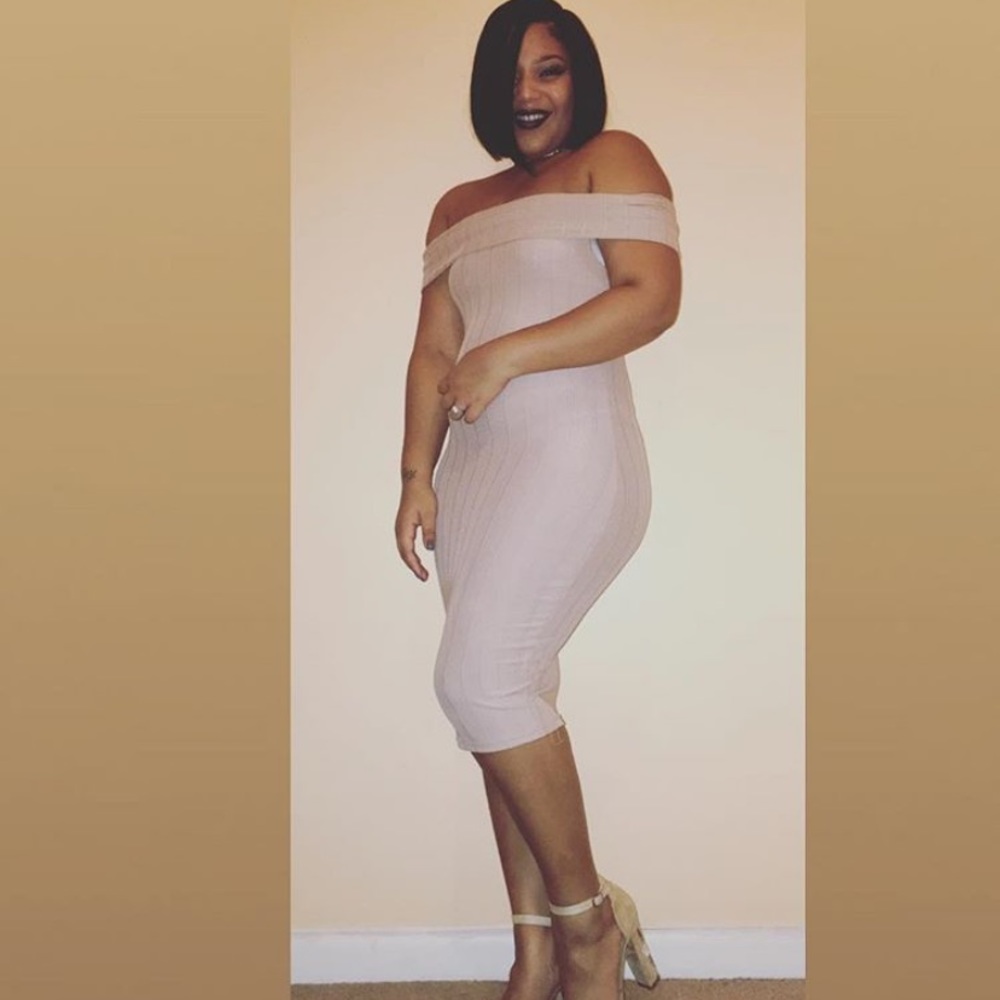 Off the shoulder bandage dress